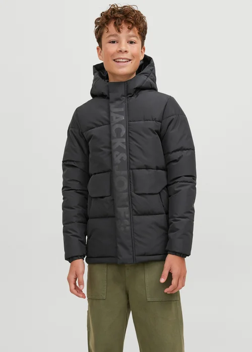 Jack & Jones Junior Black Puffer Jacket (6-16yrs) - Age 6 Years Image 4