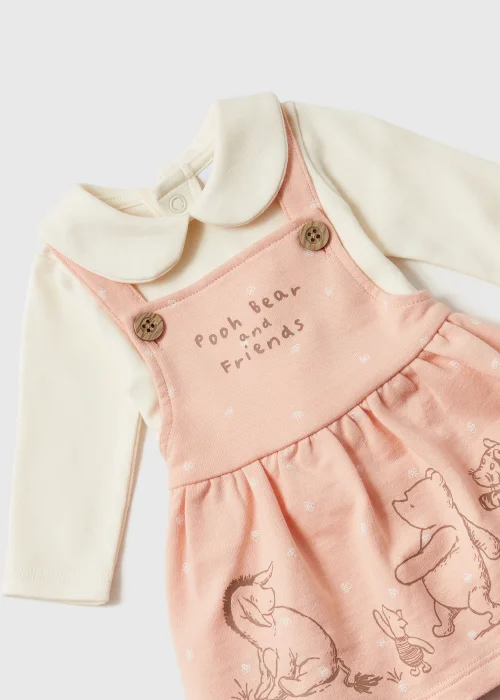 Baby Pink Disney Winnie the Pooh Dress & Cream T-Shirt Set (Newborn-12mths) - 0-3 months Image 2