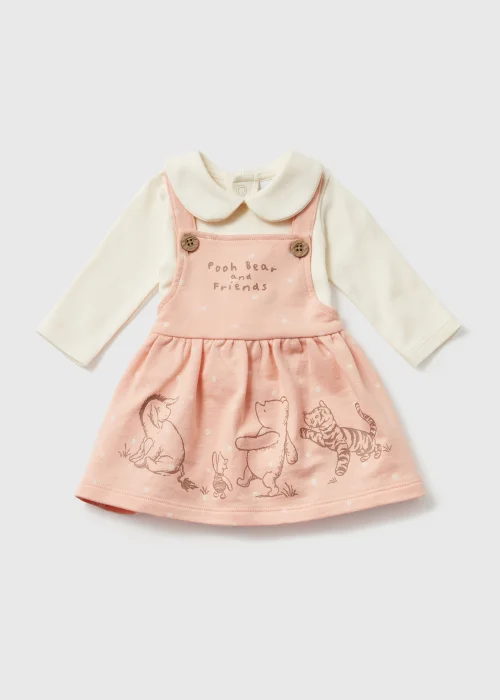 Baby Pink Disney Winnie the Pooh Dress & Cream T-Shirt Set (Newborn-12mths) - 0-3 months Image 1