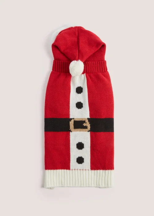 Red Santa Belly Pet Jumper - Small Image 1