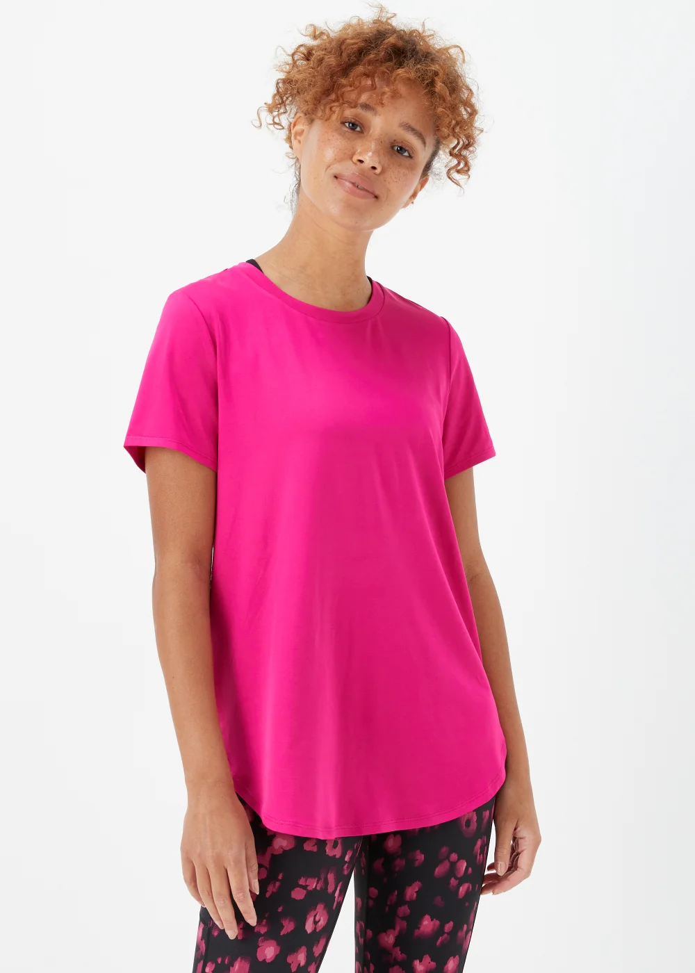 Souluxe Pink Longline Sports T-Shirt - Small Image 1