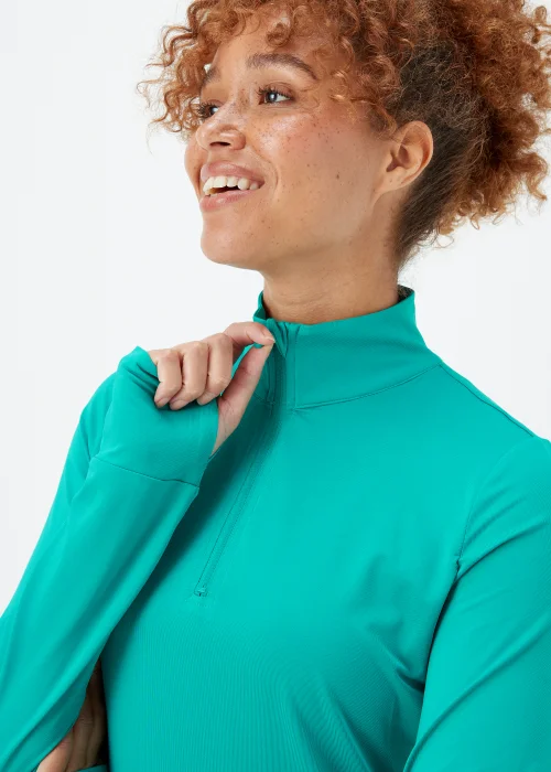 Souluxe Green Half Zip Sports Sweatshirt - Small Image 3