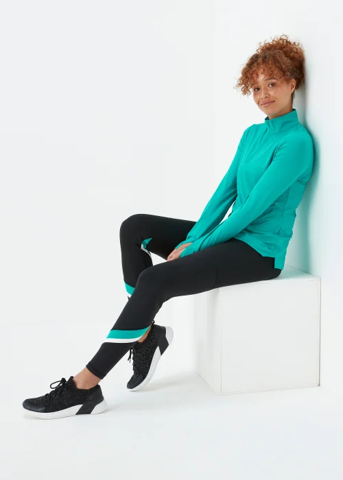 Souluxe Green Half Zip Sports Sweatshirt - Small Image 4