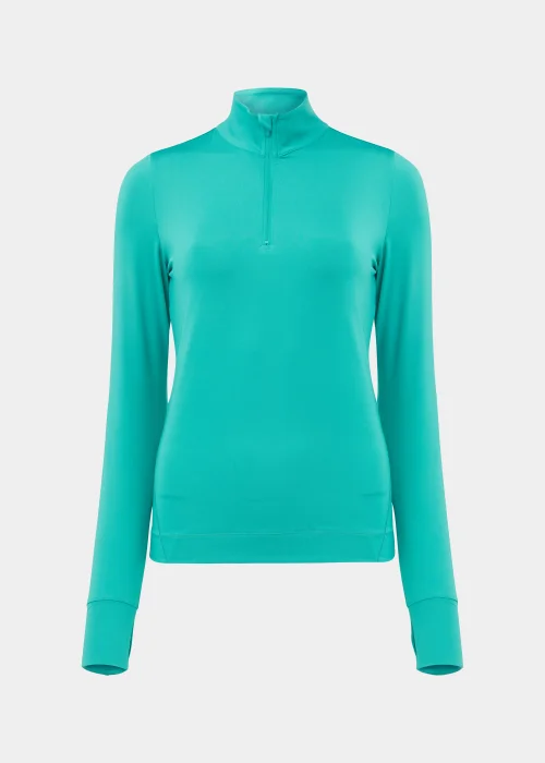 Souluxe Green Half Zip Sports Sweatshirt - Small Image 5