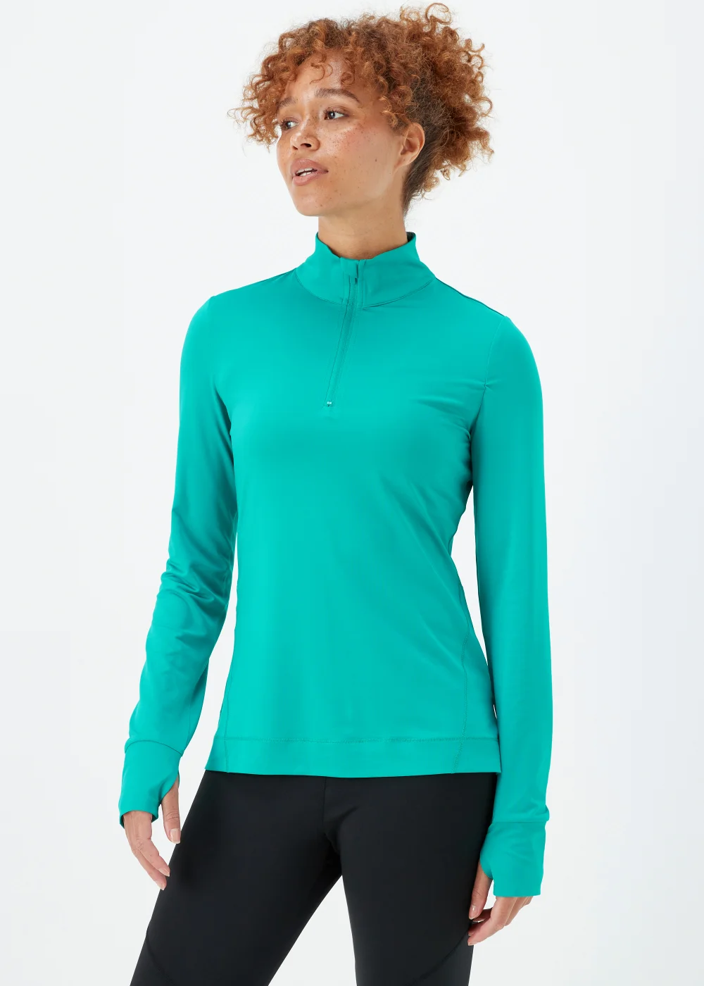 Souluxe Green Half Zip Sports Sweatshirt - Small Image 1
