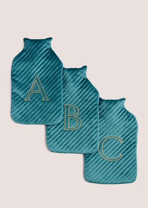 Emerald Green Alphabet Hot Water Bottle (2000ml) - S Image 1
