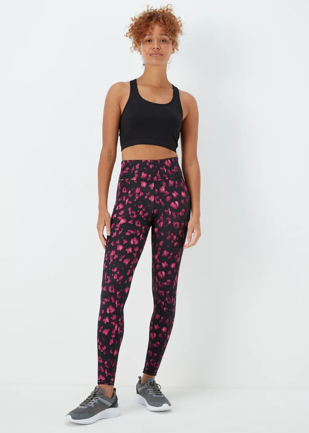Souluxe Pink Print Sports Leggings - 8 Image 1
