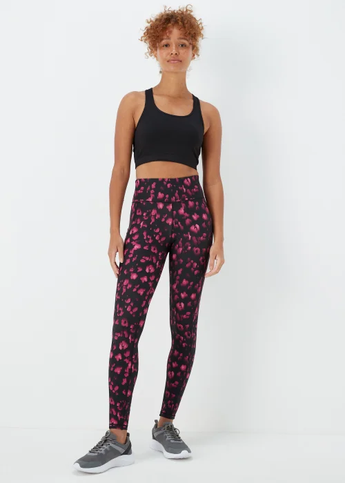 Souluxe Pink Print Sports Leggings - 8 Image 1