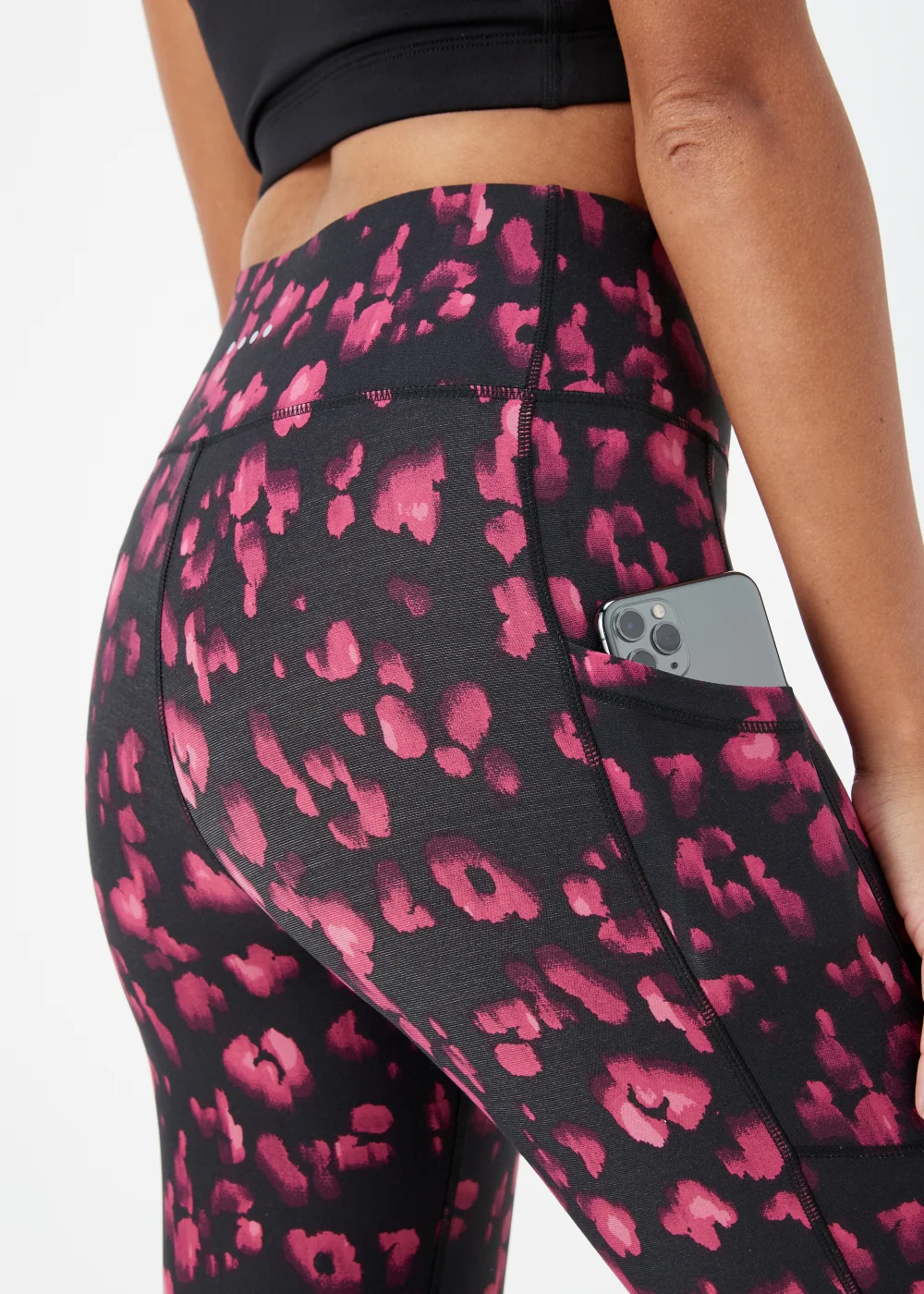 Souluxe Pink Print Sports Leggings - 8 Image 3