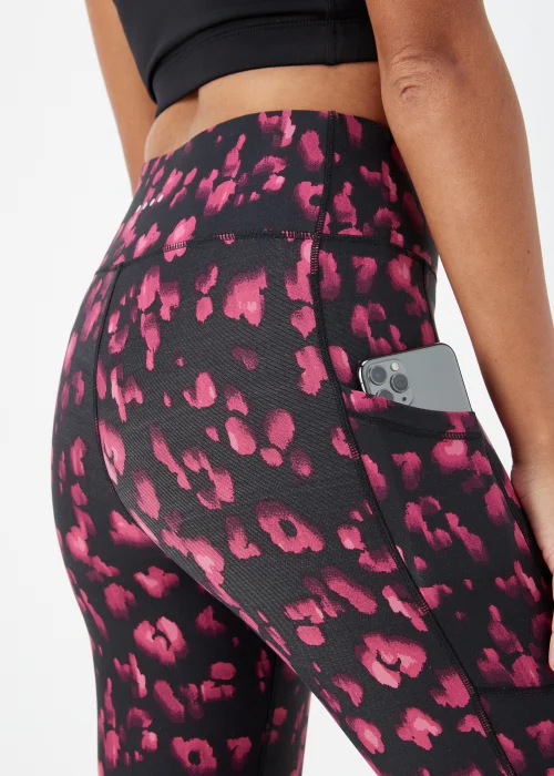 Souluxe Pink Print Sports Leggings - 8 Image 3