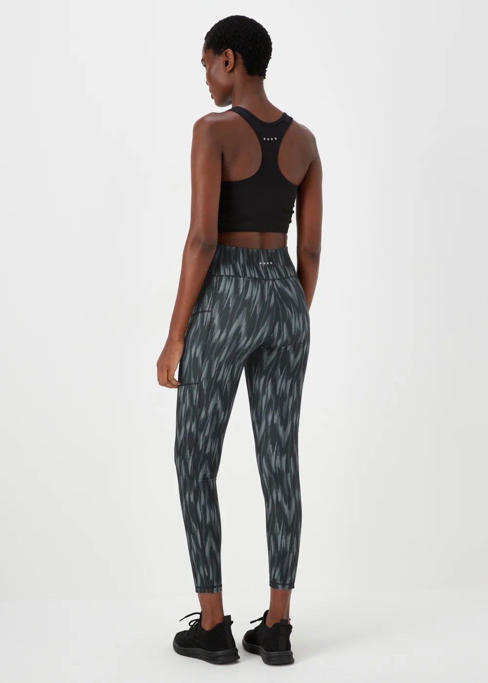 Souluxe Black Ikat Sports Leggings - 8 Image 2