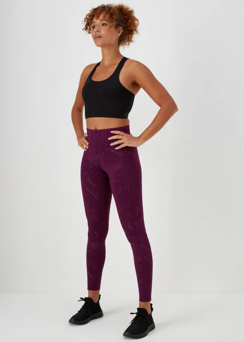 Souluxe Plum Marble Jacquard Sports Leggings - 8 Image 1