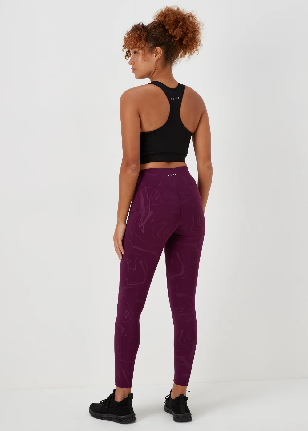 Souluxe Plum Marble Jacquard Sports Leggings - 8 Image 2