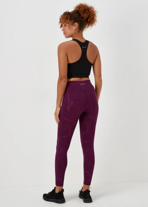 Souluxe Plum Marble Jacquard Sports Leggings - 8 Image 2