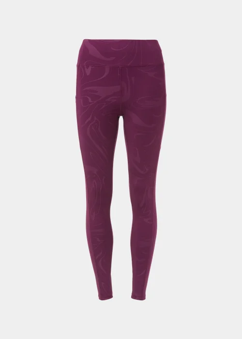 Souluxe Plum Marble Jacquard Sports Leggings - 8 Image 5