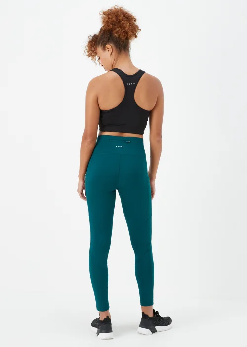 Souluxe Dark Green Mesh Panel Sports Leggings - 8 Image 2