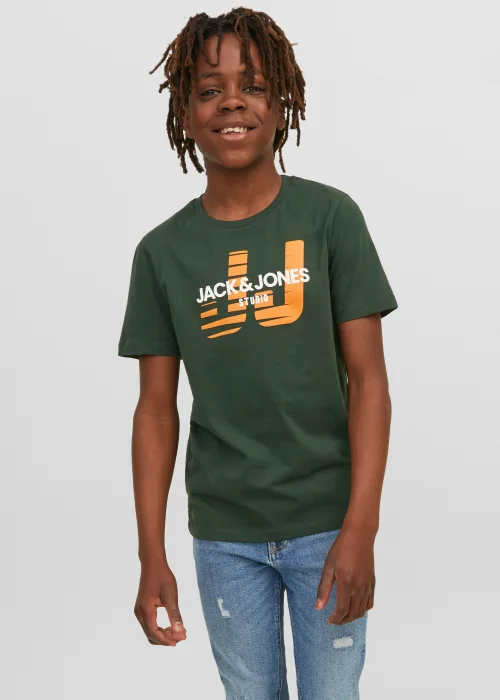 Jack & Jones Junior Green Huncho T-Shirt - Age 12 Years Image 1