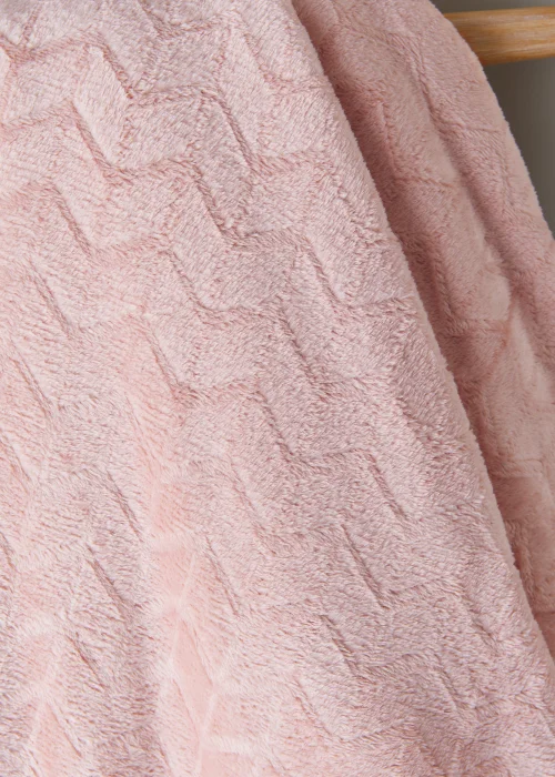 Pink Embossed Fleece Throw Image 2