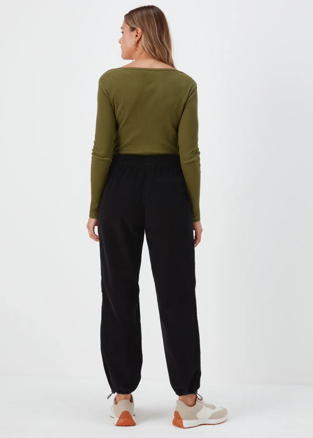 Black Cord Parachute Trousers - Size 8 Image 2