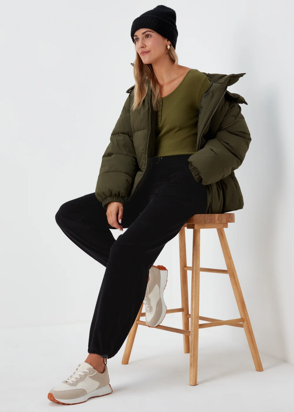 Black Cord Parachute Trousers - Size 8 Image 4