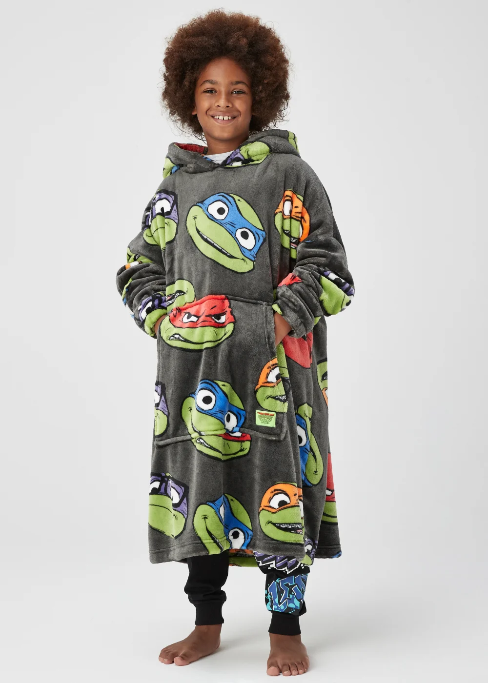 Kids Teenage Mutant Ninja Turtles Snuggle Hoodie (4-13yrs) - Age 4 - 6 Years Image 1