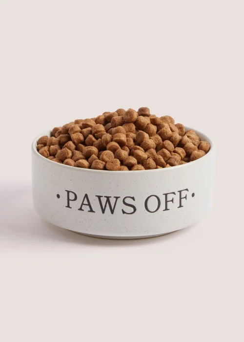 Monochrome Paws Off Ceramic Pet Bowl (15cm x 15cm x 6cm) Image 1