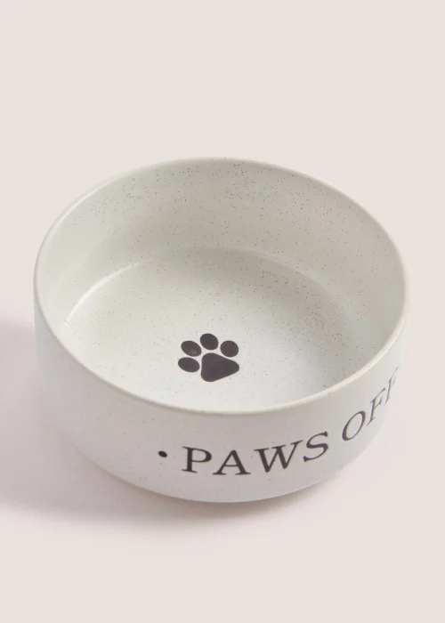 Monochrome Paws Off Ceramic Pet Bowl (15cm x 15cm x 6cm) Image 2