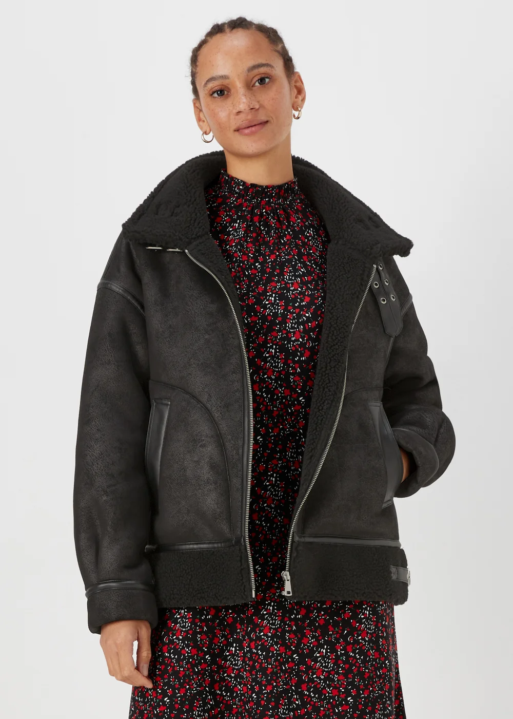 Black Aviator Jacket - 8 Image 1