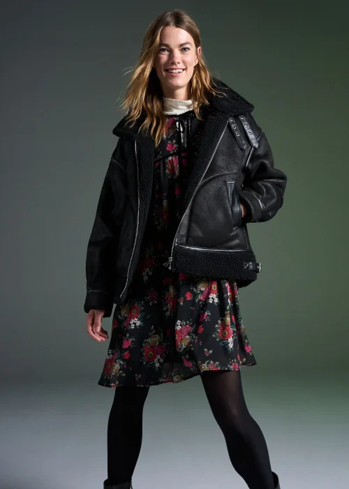Black Aviator Jacket - 8 Image 6