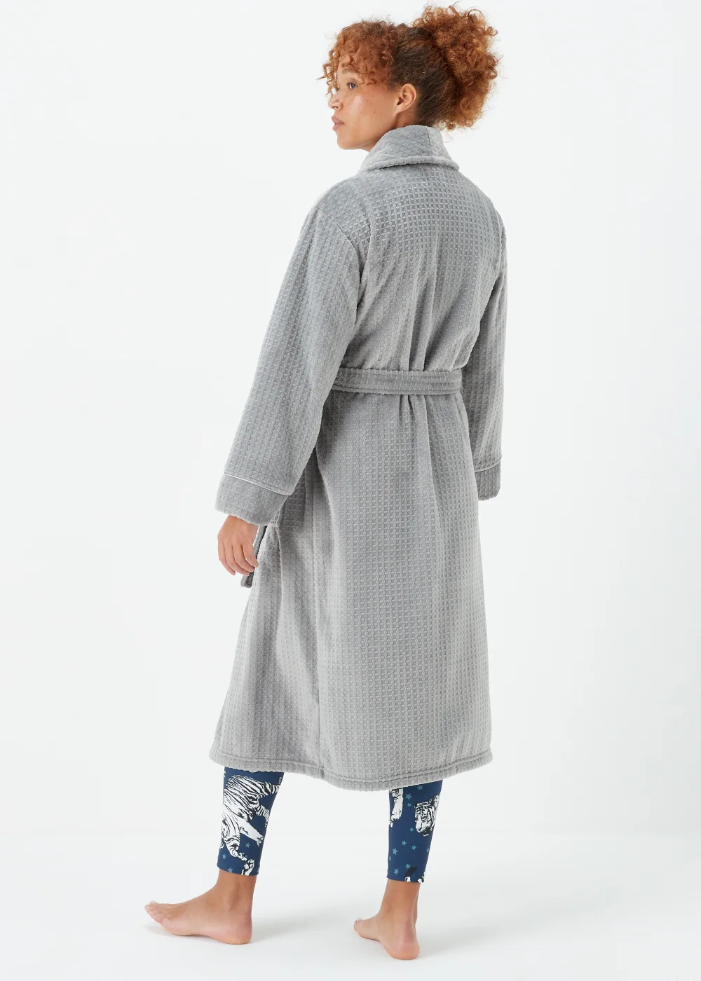 Charcoal Waffle Dressing Gown - Extra small Image 2