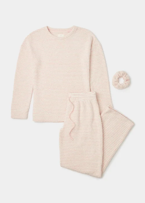 Pink Stripe Knitted Lounge & Scrunchie Set - Extra small Image 4