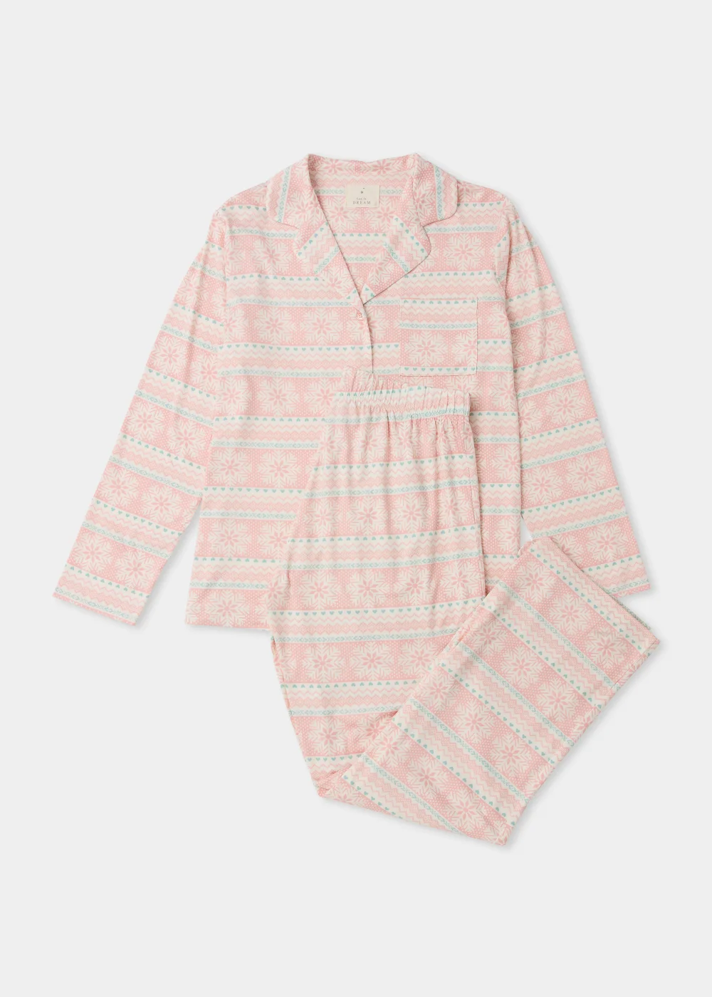 Pink Fair Isle Pyjama Set - Extra small Image 4
