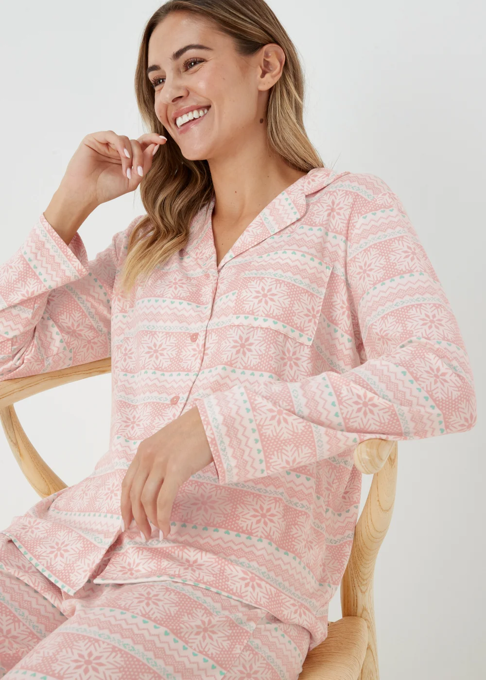 Pink Fair Isle Pyjama Set - Extra small Image 3