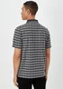 Black Jacquard Square Print Zip Up Polo Shirt - S Image 2