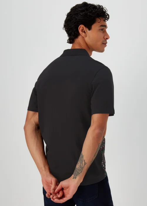 Black Christmas Wrapping Paper Print Polo Shirt - S Image 2