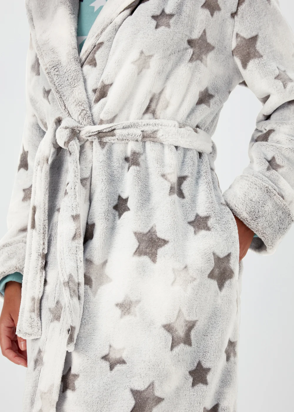 grey star dressing gown LTS Tall Light Grey Star Embossed Dressing Gown