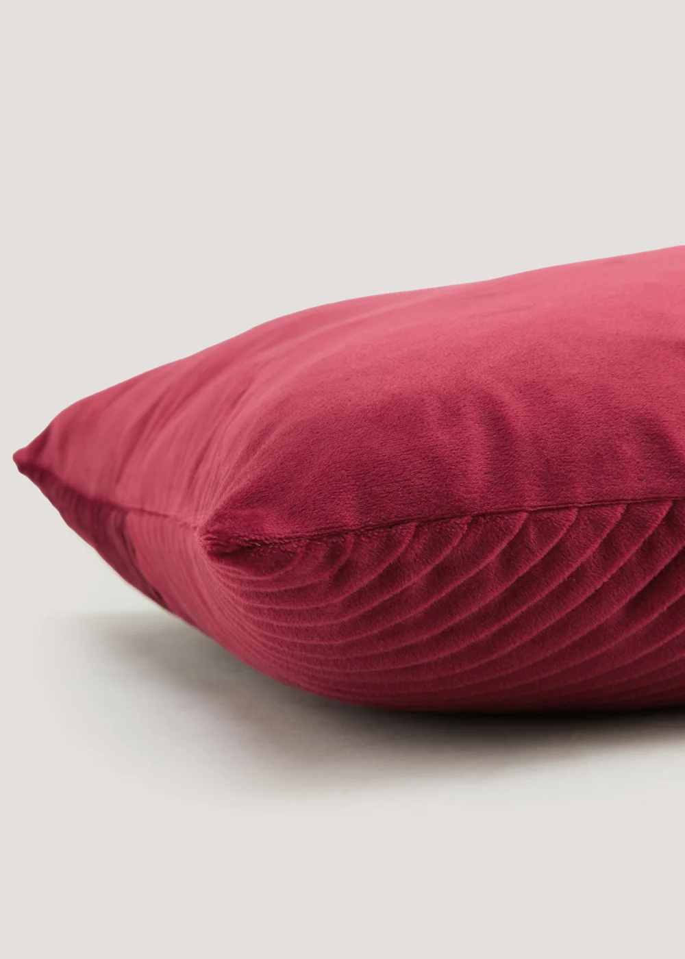Red Pleated Velvet Cushion (50cm x 50cm) Image 2