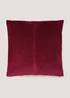 Red Pleated Velvet Cushion (50cm x 50cm) Image 1