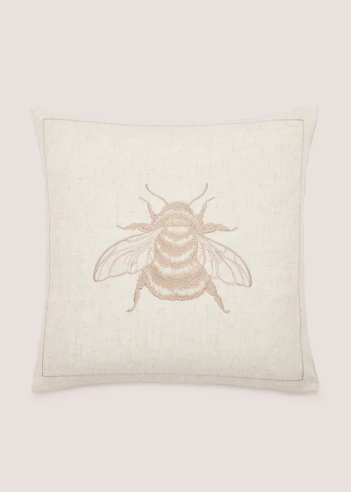Cream & Beige Bee Cushion (43cm x 43cm) Image 1
