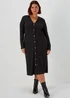 Papaya Curve Black Jersey Button Midi Dress - 18 Image 1