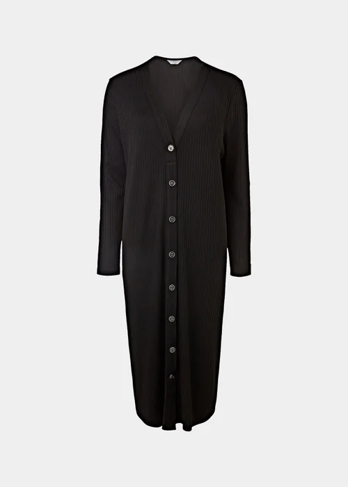 Papaya Curve Black Jersey Button Midi Dress - 18 Image 5