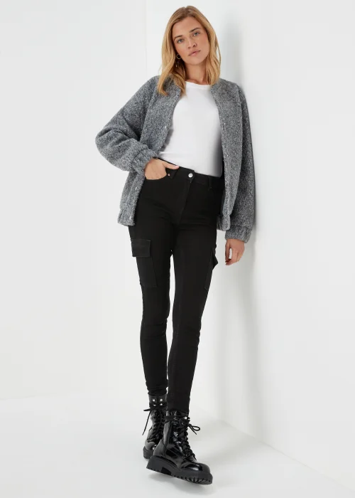 Black Cargo Skinny Jeans - 8 Image 4