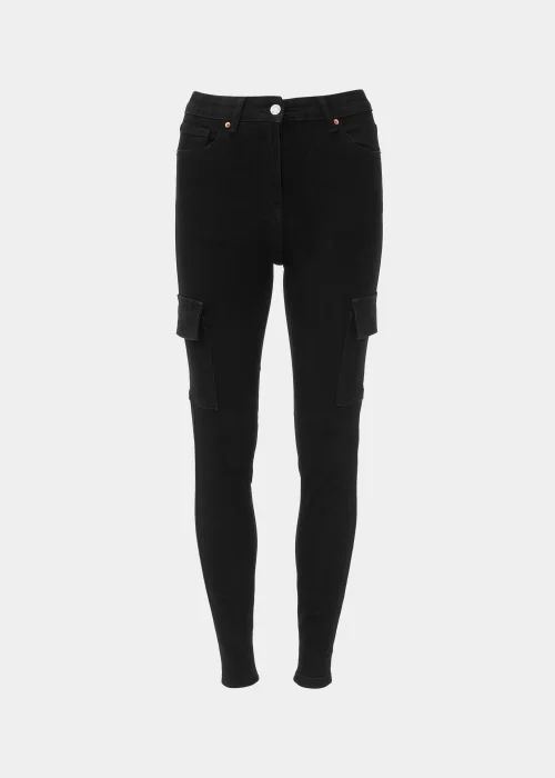 Black Cargo Skinny Jeans - 8 Image 5