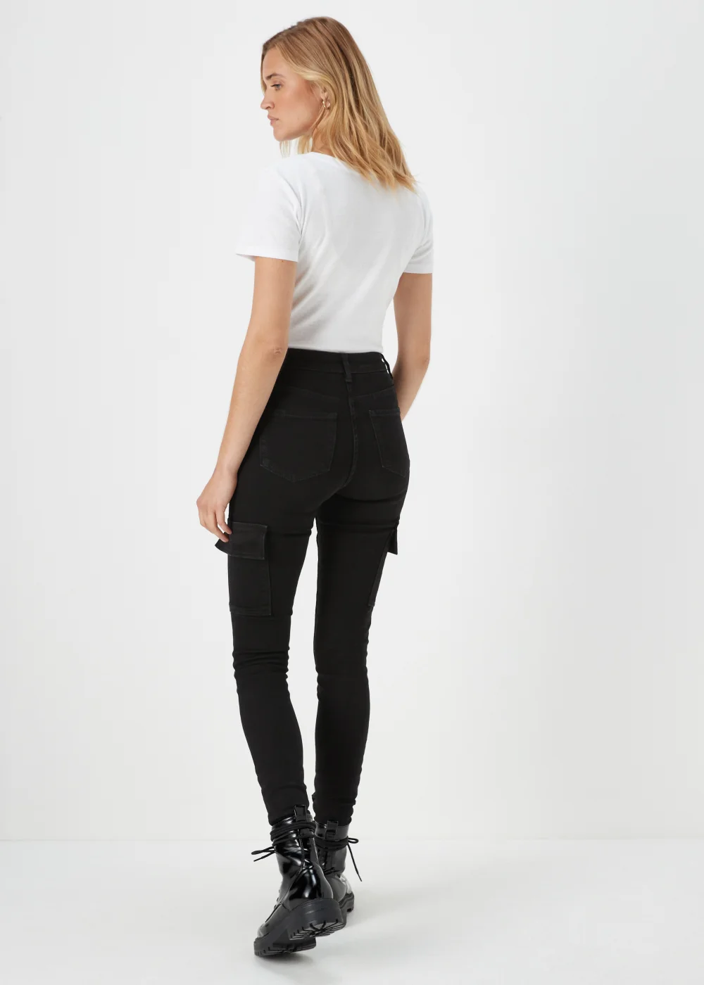 Black Cargo Skinny Jeans - 8 Image 2
