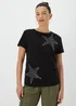 Black Star Print T-Shirt - Size 8 Image 1