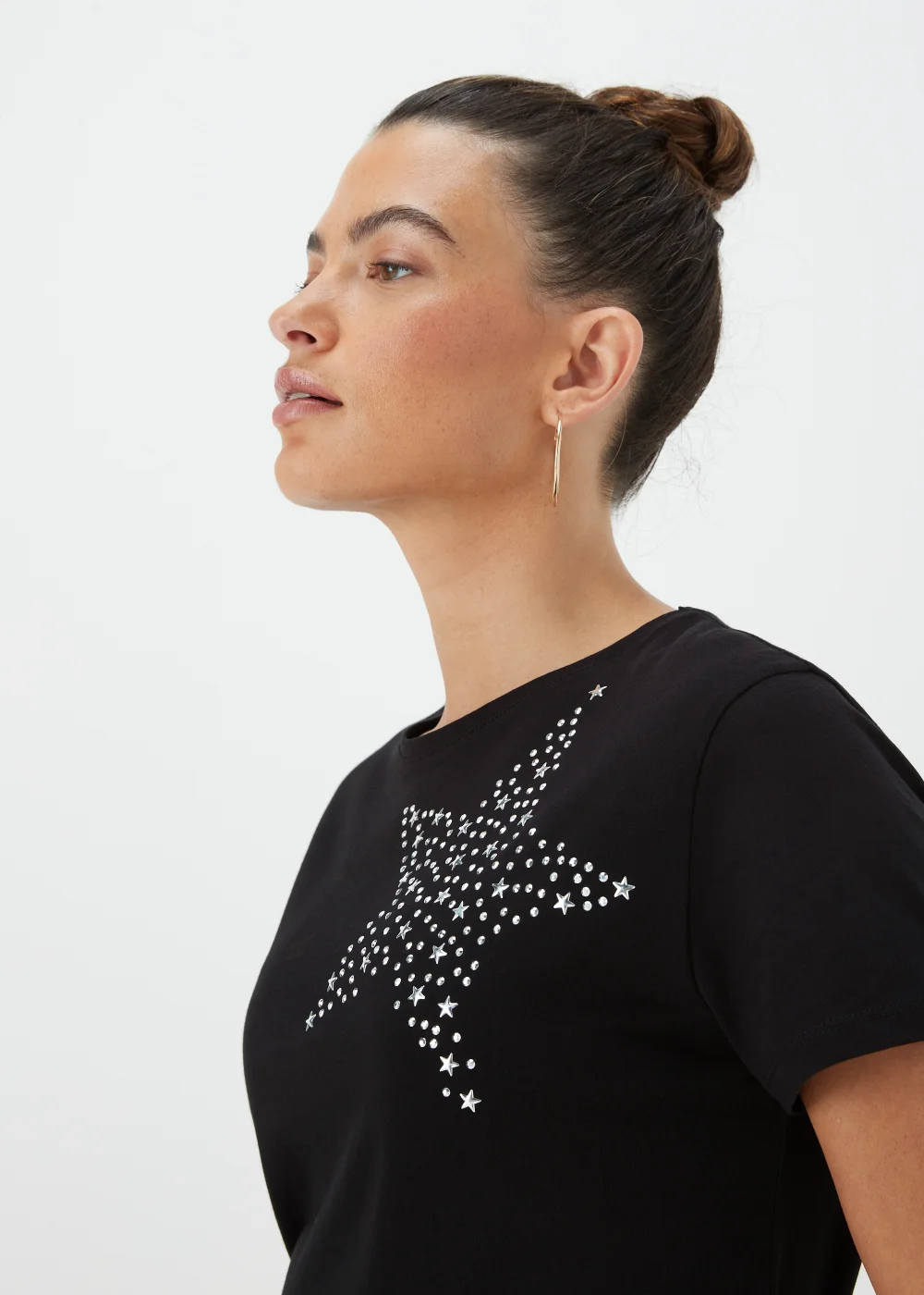 Black Star Print T-Shirt - Size 8 Image 3