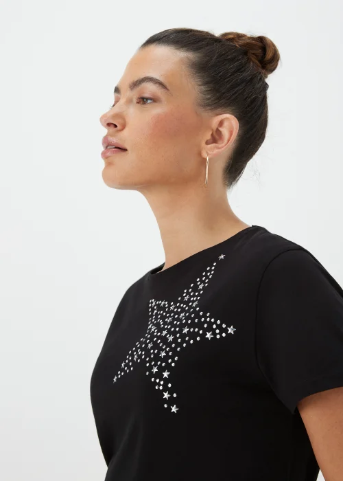 Black Star Print T-Shirt - Size 8 Image 3