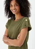 Khaki Textured Utility Top - Size 8 Image 3