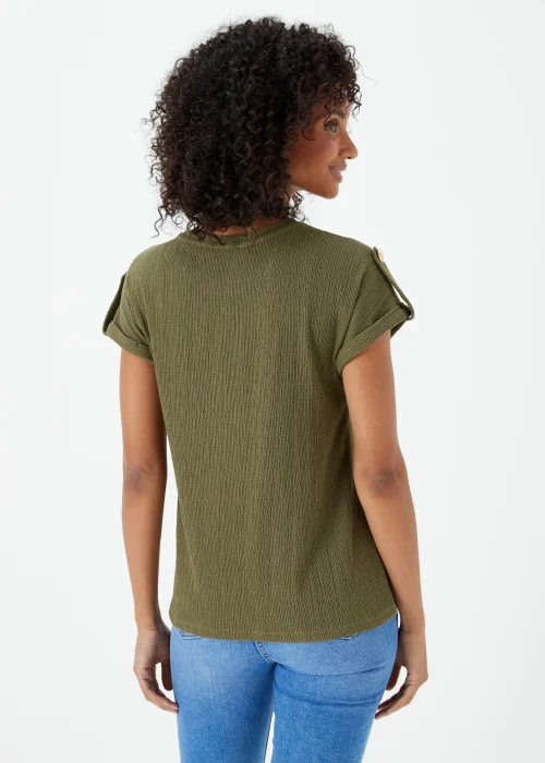 Khaki Textured Utility Top - Size 8 Image 2