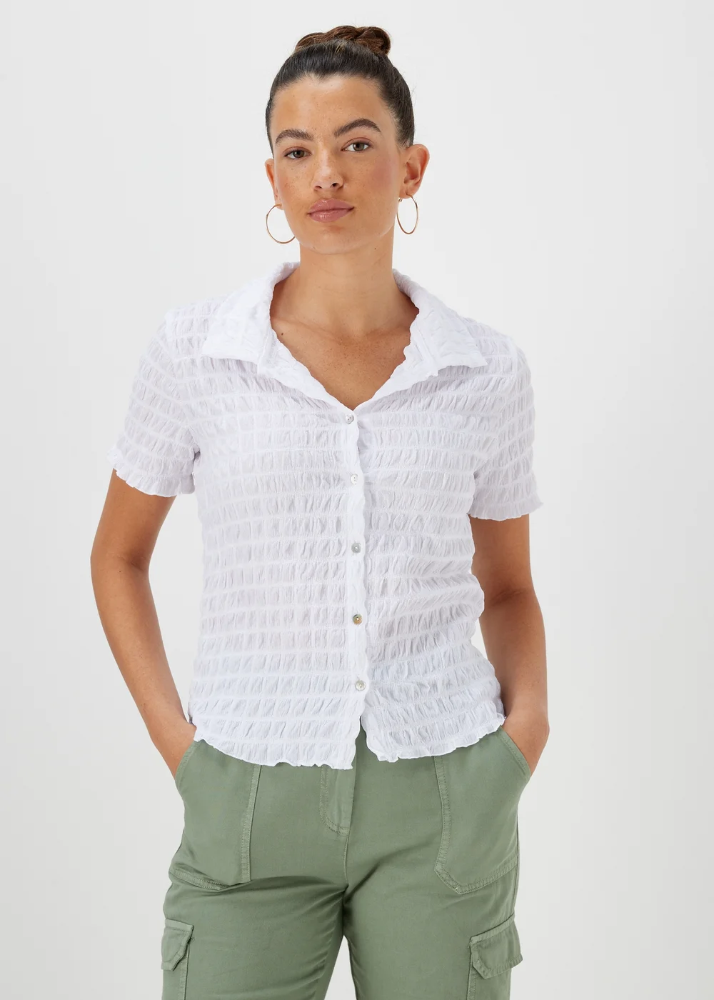 White Button Up Shirt - Size 8 Image 1